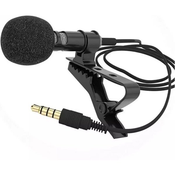 TradeNation Mikrofon Lavalier Ansteck Mikrofon 3.5mm Clip microphone Phone Laptop 1.5m (1-tlg), Ansteckclip