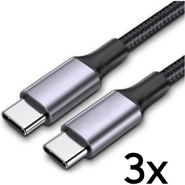 TradeNation USB C auf USB C Ladekabel 1m 2m Kabel Schnell 60W für Samsung Apple USB-Kabel, USB-C, USB-C (100 cm), 60W