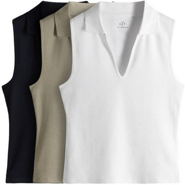 The Set Trägertop The Set gerippte Polo-Oberteile, 3er-Pack (3-tlg)