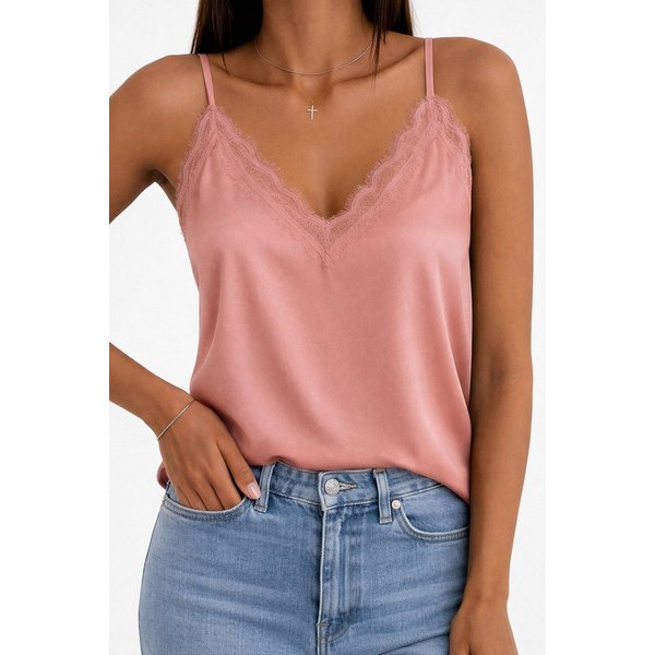 Worldclassca Trägertop Worldclassca Damen Trägertop mit Spitze Sommer Spaghetti Top Locker Trägertop mit Spitze - Sommer Top