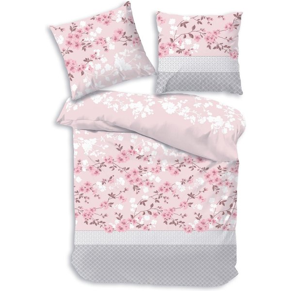Träumschön Bettwäsche Premium Bettwäsche 135x200 oder 155x220 cm Baumwolle, Blumenmuster, Renforcé, 2 teilig, mit Reißverschluss, 100% Baumwolle, luftig leichte