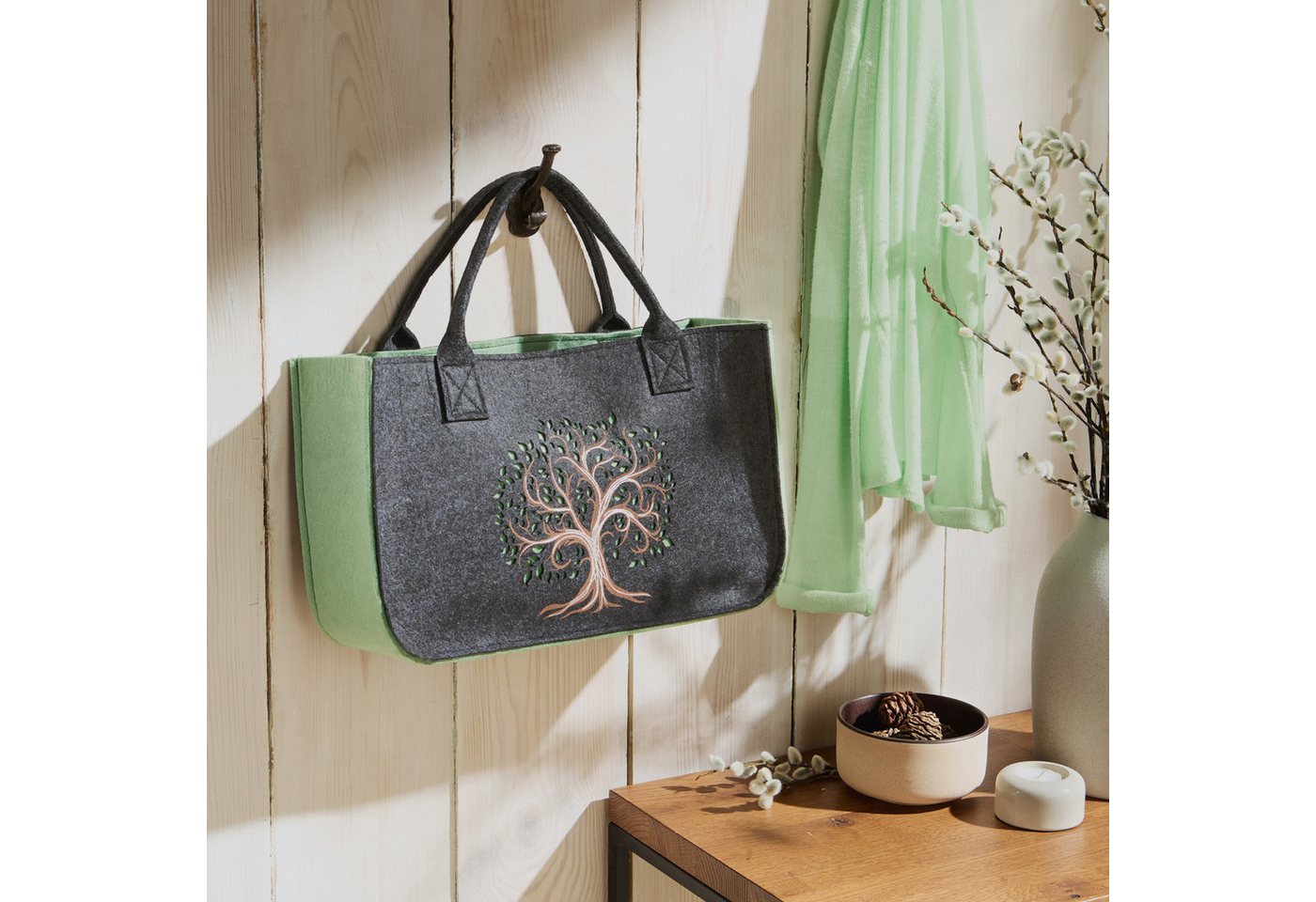 Tragetasche Filztasche "Lebensbaum", Uni – Bild 2 von 3