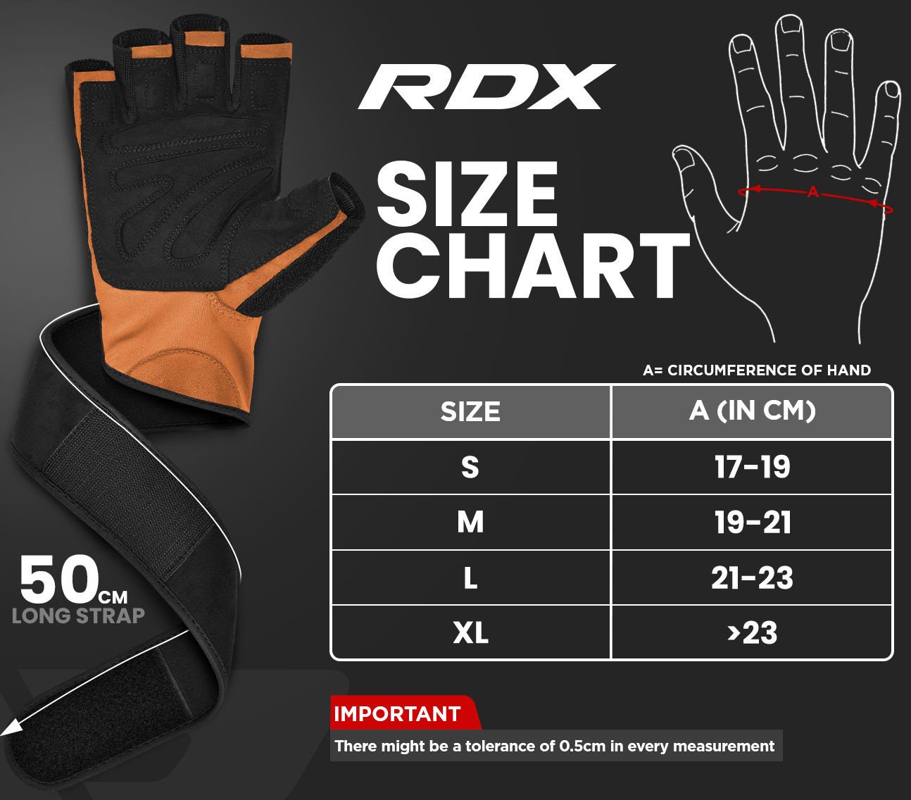 RDX Trainingshandschuhe RDX Fitness Handschuhe Trainingshandschuhe Lang Handgelenkstütze Sport – Bild 2 von 5