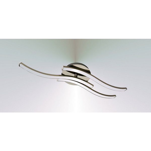 TRANGO LED Deckenleuchte, 3155 Design LED-Deckenleuchte Serie *WAVE* 3 Flammen mit 1 schwenkbar Leuchtenarm I modern & chic I in Wellenform I Deckenlampe I 3x 5