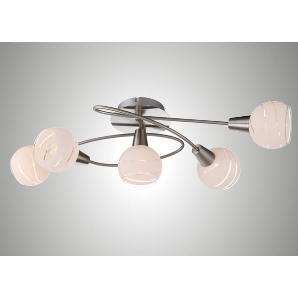TRANGO LED Deckenleuchte, Dimmfunktion, 5-flammig 1001-52SD Deckenleuchte OLIVIA inkl. 5x 3-Stufen dimmbar LED Leuchtmittel 3000K warmweiß Deckenlampe in Edelst