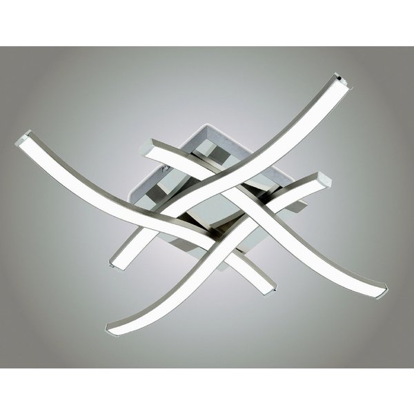 TRANGO LED Deckenleuchte, Dimmfunktion, 3132 Design LED-Deckenlampe Serie *WAVE* I 4 Flammen I dimmbar I modern & chic I in Wellenform I Deckenlampe I 4x 5 Watt