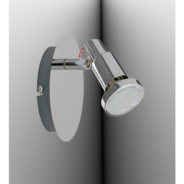 TRANGO LED Deckenspots, 1-flammig 2890-018-5W LED Wandleuchte OSCAR in Chrom-Optik inkl. 1x 5 Watt GU10 LED Leuchtmittel Deckenlampe, Deckenstrahler, Lampe schw