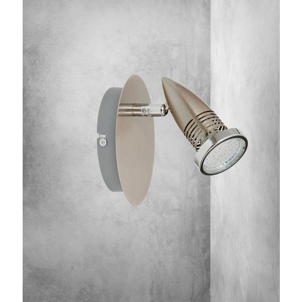 TRANGO LED Deckenstrahler, 1-flammig 2005-012-5W LED Wandleuchte ANY in Edelstahl-Optik inkl. 1x 5 Watt GU10 LED Leuchtmittel Deckenlampe - Deckenstrahler - Dec