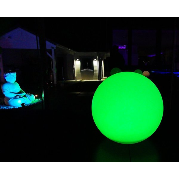 TRANGO LED Kugelleuchte, Farbwechsel, 1er Set SO-003 IP44 LED-Solarleuchte in 30cm Durchmesser Weiß matt mit 3000K warmweiß LED & RGB Farbwechsel LED *SNOWY* So