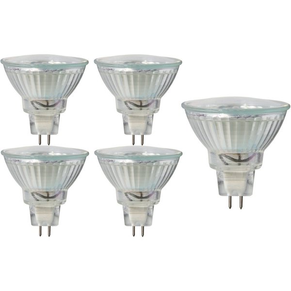 TRANGO LED-Leuchtmittel, 5er Set MR16030 LED Leuchtmittel mit MR16 Fassung zum Austausch von herkömmlichen Halogen Leuchtmittel MR16 I GU5.3 I G4 12 Volt 3000K 