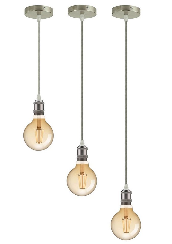 TRANGO LED-Leuchtmittel, 2er Pack E27003-2 LED Filament Lampe Leuchtmittel mit E27 Fassung G95, 2500 Kelvin warmweiß Gold farbig 4 Watt, 400 Lumen, Amber Vintag – Bild 5 von 5