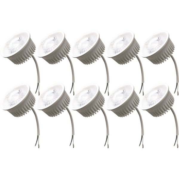 TRANGO LED-Leuchtmittel, 10er Pack MOCOB LED Modul Ultra flach nur 3cm hoch 3000K warmweiß 5.0 Watt als Ersatz für GU10 & MR16 Halogen Leuchtmittel für Einbaule
