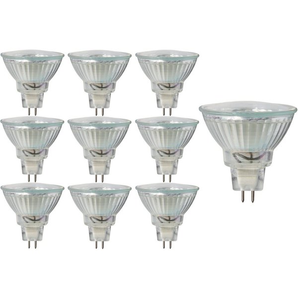 TRANGO LED-Leuchtmittel, 10er Set MR16030 LED Leuchtmittel mit MR16 Fassung zum Austausch von herkömmlichen Halogen Leuchtmittel MR16 I GU5.3 I G4 12 Volt 3000K