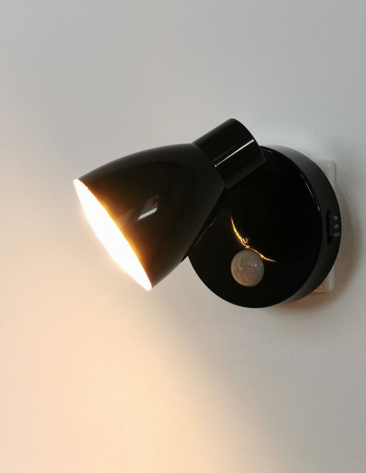 TRANGO LED Nachtlicht, 2635-015 LED Sensor Nachtlicht *MILO* mit Bewegungssensor & Automatikfunktion in Schwarz Sicherheitslicht direkt 230V, Steckdose Lampe, W – Bild 3 von 5