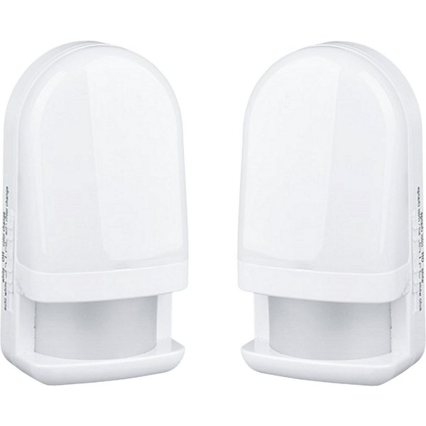 TRANGO LED Nachtlicht, Bewegungsmelder, 2er Set LED Sensor Nachtlicht 11-238 in Weiß mit Automatikfunktion direkt 230V mit Bewegungssensor, Sicherheitslicht, St