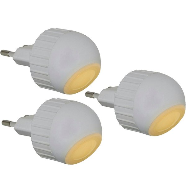TRANGO LED Nachtlicht, Tageslichtsensor, 3er Pack 11-36E LED Steckerlicht *EYE* Wandlampe, Steckdosenlampe, Orientierungslicht, Kinderlicht, Nachtlicht, Steckdo