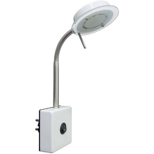 TRANGO LED Steckdosenleuchte, 2604 LED Steckerleuchte, Wandleuchte, Leselampe, Küchenlampe, Nachtlicht in Weiß matt inkl. 5 Watt LED Modul warmweiß 3000K Leucht