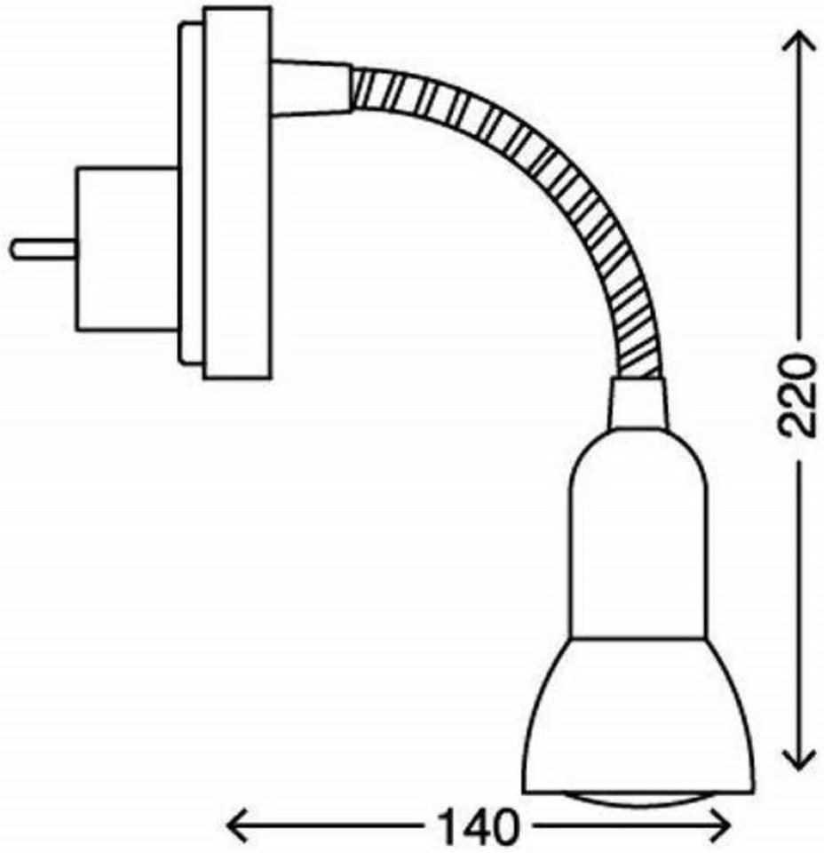 TRANGO LED Steckdosenleuchte, 11-057 LED Steckerleuchte *ANNA* Wandleuchte, Leselampe, Küchenlampe, Nachtlicht in Nickel matt inkl. 1x 5 Watt E14 LED Leuchtmitt – Bild 2 von 4