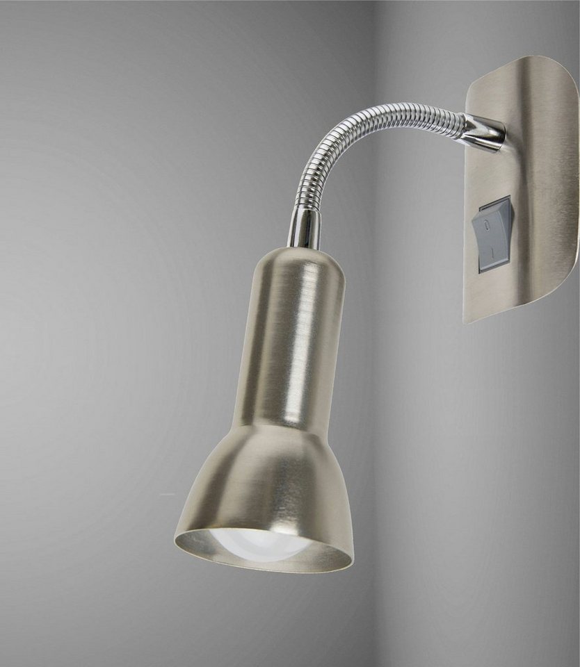 TRANGO LED Steckdosenleuchte, 11-057 LED Steckerleuchte *ANNA* Wandleuchte, Leselampe, Küchenlampe, Nachtlicht in Nickel matt inkl. 1x 5 Watt E14 LED Leuchtmitt – Bild 3 von 4