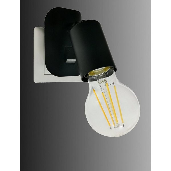 TRANGO LED Steckdosenleuchte, 11-059 LED Steckerleuchte inkl. 1x 8 Watt 3000K warmweiß E27 LED Leuchtmittel in Schwarz matt *ANNA*, Wandleuchte, Leselampe, Küch
