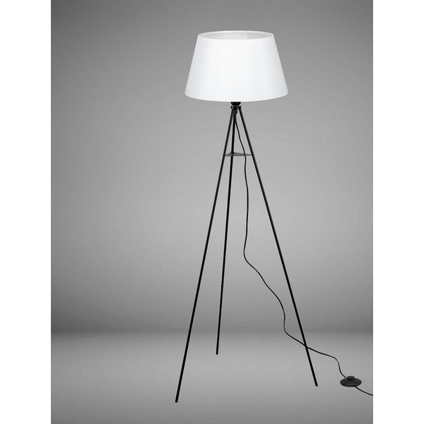 TRANGO LED Stehlampe, 1522WL Tripod Stehleuchte *WHITNEY* inkl. E27 LED Leuchtmittel warmweiß - mit Stofflampenschirm in Braun - Lampenstativ Dreibein - Höhe: 1