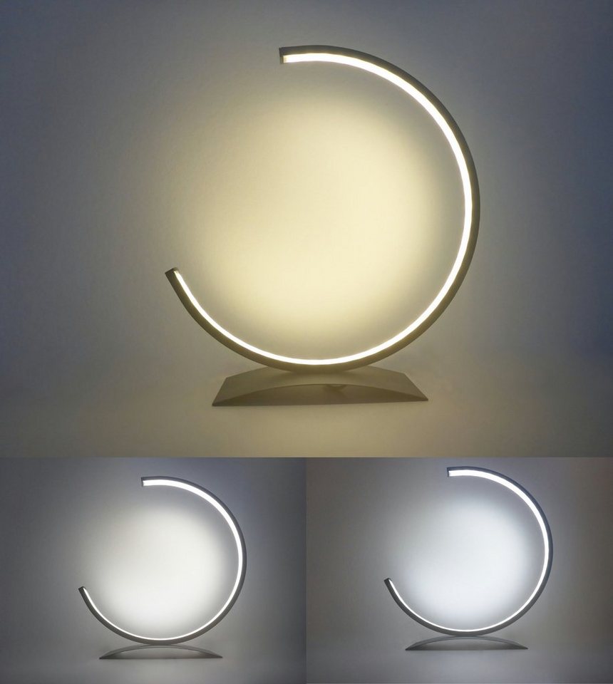 TRANGO LED Tischleuchte 2019-03S, 2019-03S *MOONLIGHT* stufenlos dimmbar & CCT Lichtfarbe Steuerung 3000K-4500K-6500K mit Schnurschalter LED Lichtleiste (Edelst – Bild 3 von 5