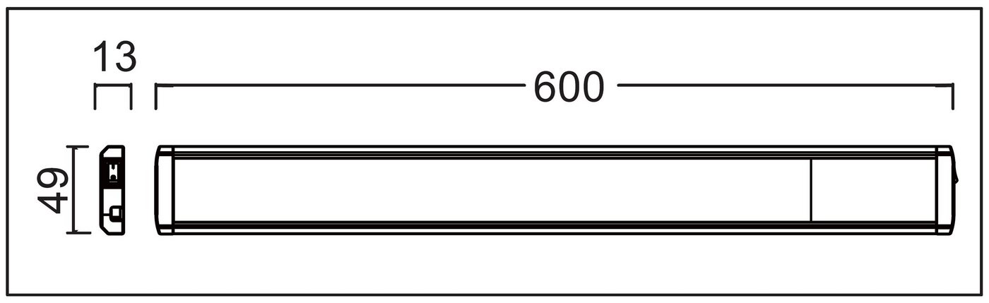 TRANGO LED Unterbauleuchte, Dimmfunktion, 2533 LED Unterbaulampe 4-Stufen dimmbar *SUN* Lichtleiste, Küchenunterbau Beleuchtung 600mm lang 12 Watt 230V in Titan – Bild 3 von 5