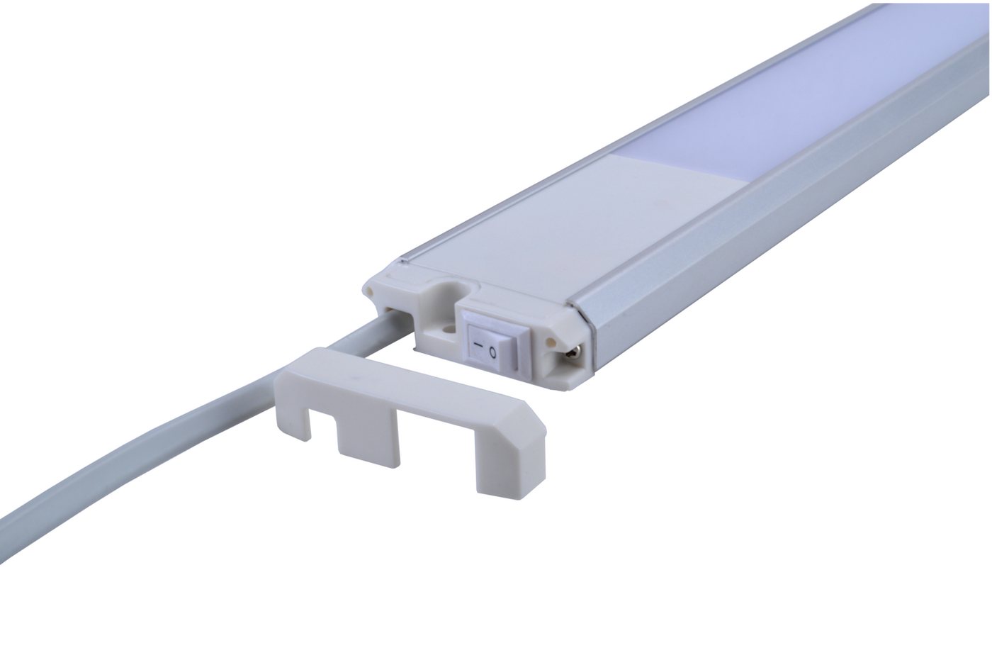 TRANGO LED Unterbauleuchte, Dimmfunktion, 2533 LED Unterbaulampe 4-Stufen dimmbar *SUN* Lichtleiste, Küchenunterbau Beleuchtung 600mm lang 12 Watt 230V in Titan – Bild 4 von 5