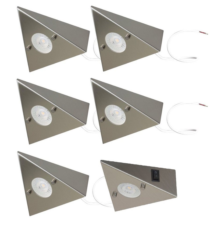 TRANGO LED Unterbauleuchte, 6er Set 6739-62 LED-Küchenunterbauleuchte *COOK* LED Einbauleuchte - Einbaustrahler aus Edelstahl inkl. 6x 4.8 Watt LED Modul 3000K  – Bild 2 von 5