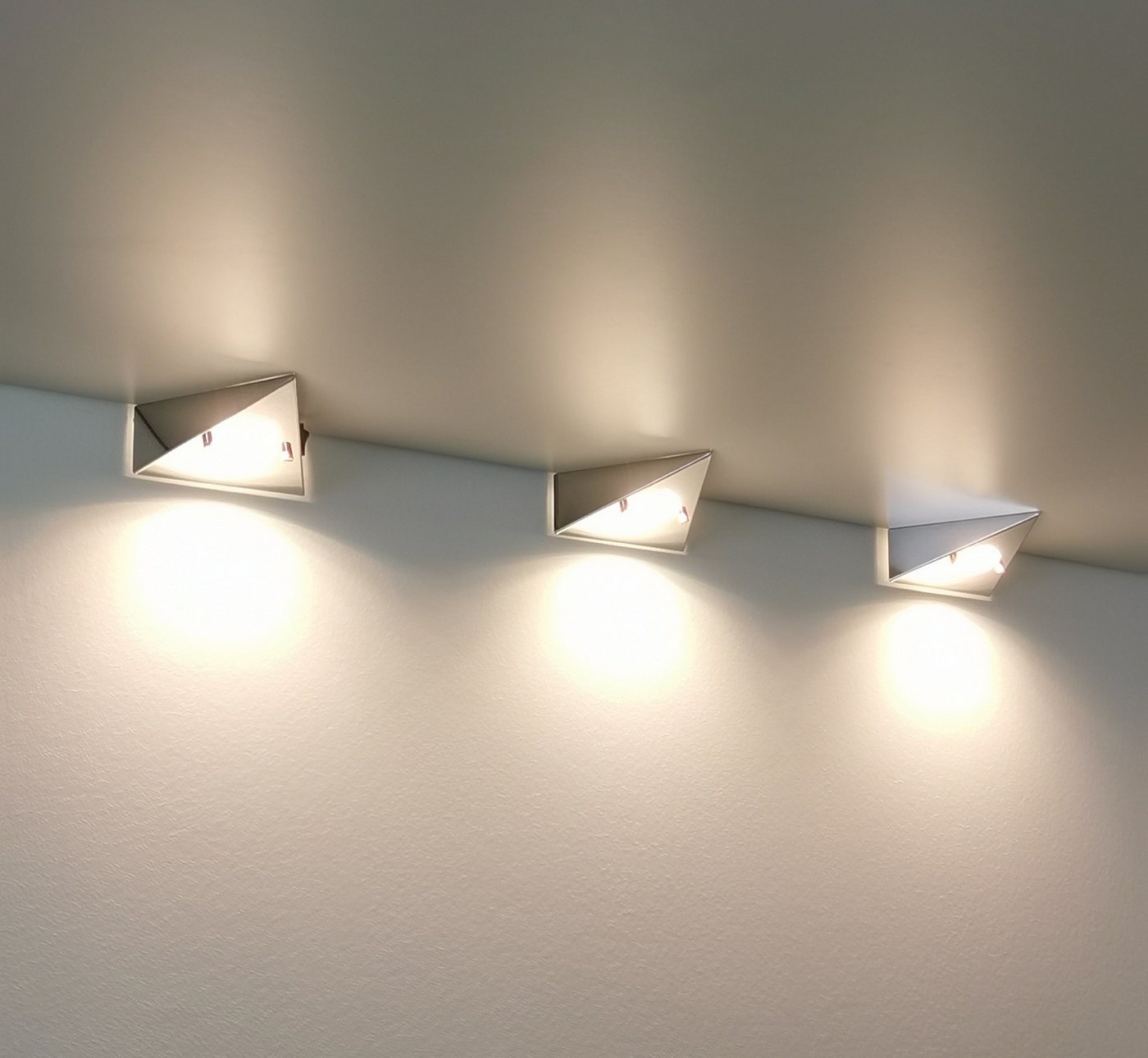 TRANGO LED Unterbauleuchte, 6er Set 6739-62 LED-Küchenunterbauleuchte *COOK* LED Einbauleuchte - Einbaustrahler aus Edelstahl inkl. 6x 4.8 Watt LED Modul 3000K  – Bild 5 von 5