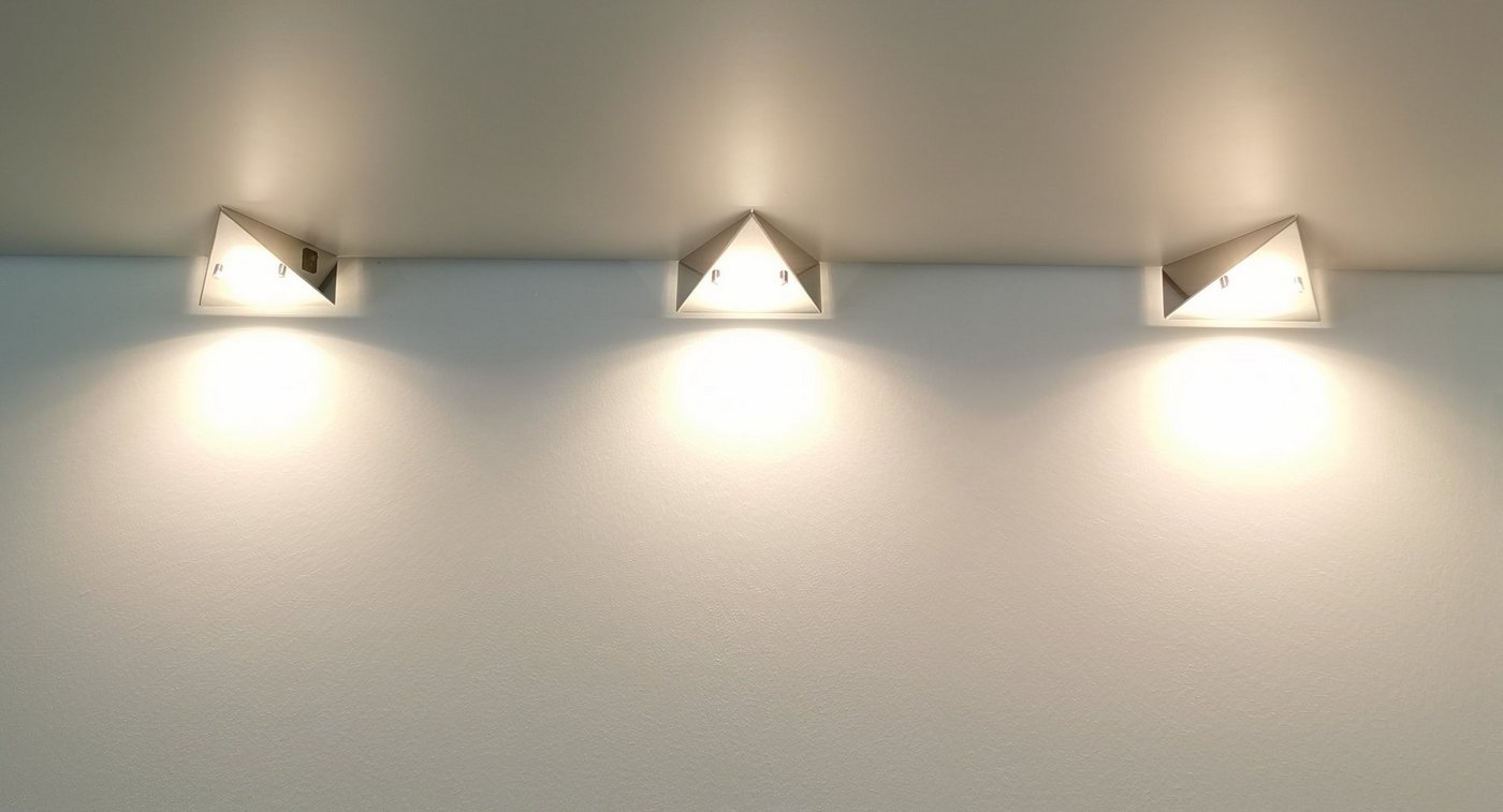 TRANGO LED Unterbauleuchte, 5er Set 6739-52 LED-Küchenunterbauleuchte *COOK* LED Einbauleuchte - Einbaustrahler aus Edelstahl inkl. 5x 4,8 Watt LED Modul 3000K  – Bild 4 von 5