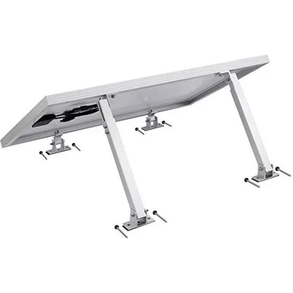 TRANGO Solarmodul-Halterung, (Vario verstellbare Aluminium Solarmodul Halterung für Flachdach, Wand, Boden, Boot, Wohnmobil usw. Universal-Aufstelle mit stufenl