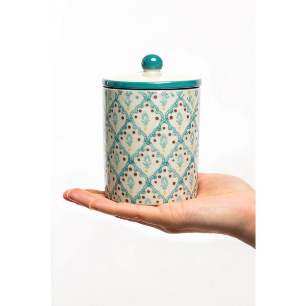 Tranquillo Badorganizer Steinzeug Aufbewahrungsdose ORIENTAL Ø8x12 cm spülmaschinengeeignet (Einzelartikel, Einzelne Aufbewahrungsdose, kein Set), Orientalisch 
