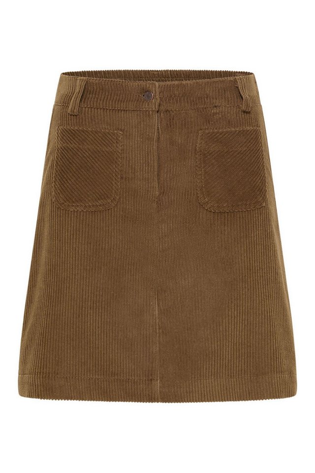 Tranquillo Cordrock Damen Brunii GOTS-Bio-Baumwolle elastischer Bund Frontzip Denim-Knopf Minirock aus weichem Cord mit aufgesetzten Taschen – Bild 5 von 5
