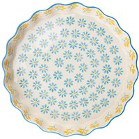 tranquillo Quicheform "FLORAL" 22 cm, aus Steinzeug, cream