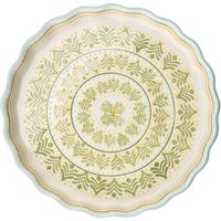 tranquillo Quicheform 'RETRO' 27 cm, aus Steinzeug, light green
