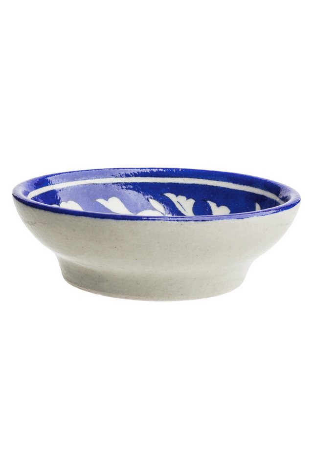 Tranquillo Seifenschale aus Keramik BLUE POTTERY oval 13x10x4 cm handbemalt mit Motiv blau, Breite: 10 cm, Handgeformte Seifenschale aus Keramik mit traditionel – Bild 2 von 4