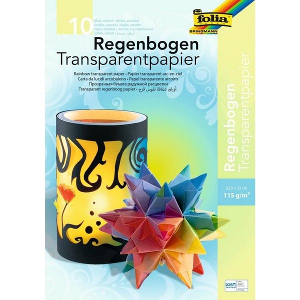 Folia Transparentpapier folia Regenbogen-Transparentpapiermappe, 230 x 320 mm