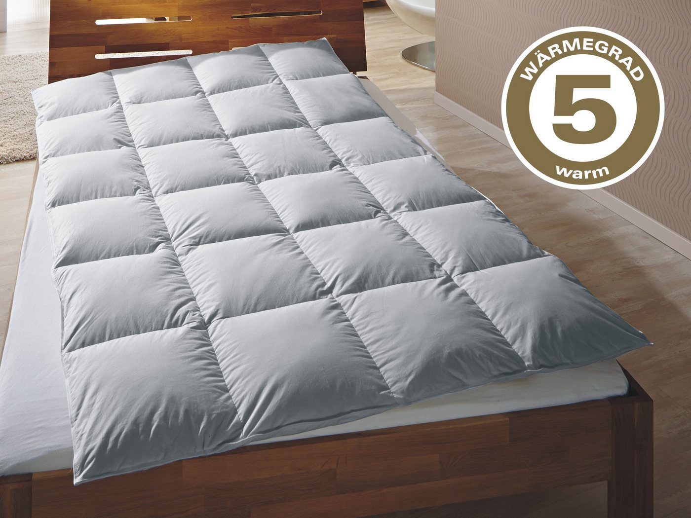 TraumDaune Gänsedaunenbettdecke TRÄUMCHEN Premium Winterdecke (Wärmegrad 5), Füllung: 90% Gänsedaunen/10% Gänsefedern, für Allergiker geeignet – Bild 2 von 5
