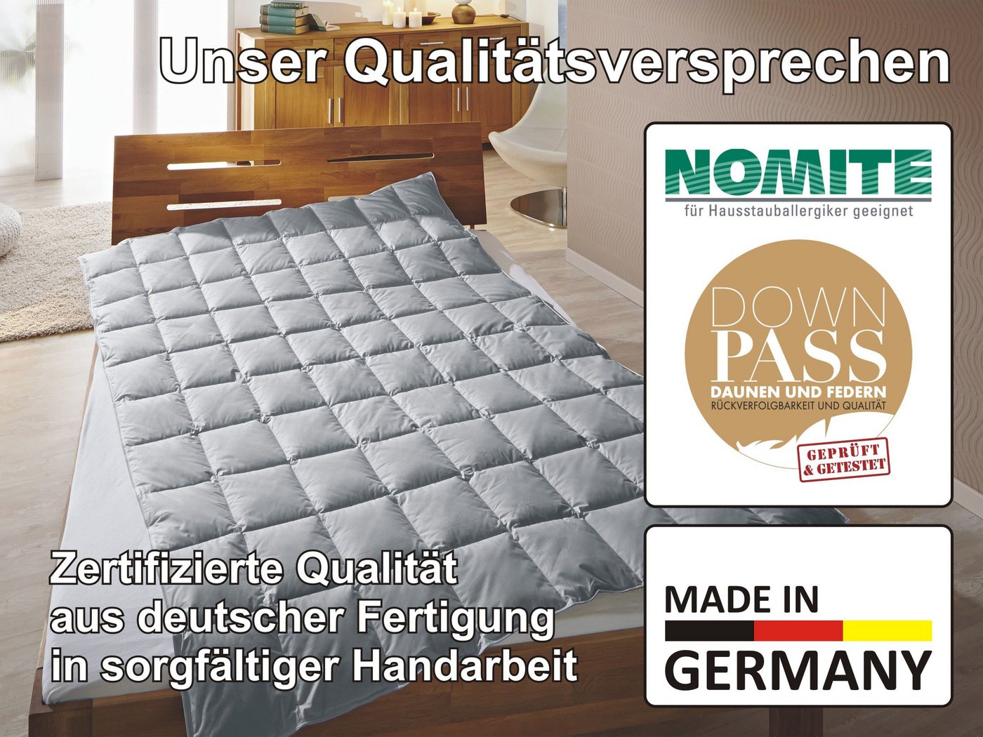 TraumDaune Gänsedaunenbettdecke TRÄUMCHEN Premium Winterdecke (Wärmegrad 5), Füllung: 90% Gänsedaunen/10% Gänsefedern, für Allergiker geeignet – Bild 5 von 5