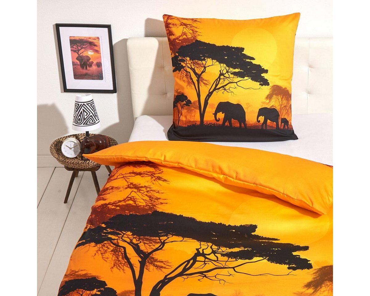 TRAUMSCHLAF Bettwäsche Afrika, Mako Satin, 2 teilig, traumhaftes Design in einzigartiger Haptik – Bild 2 von 4