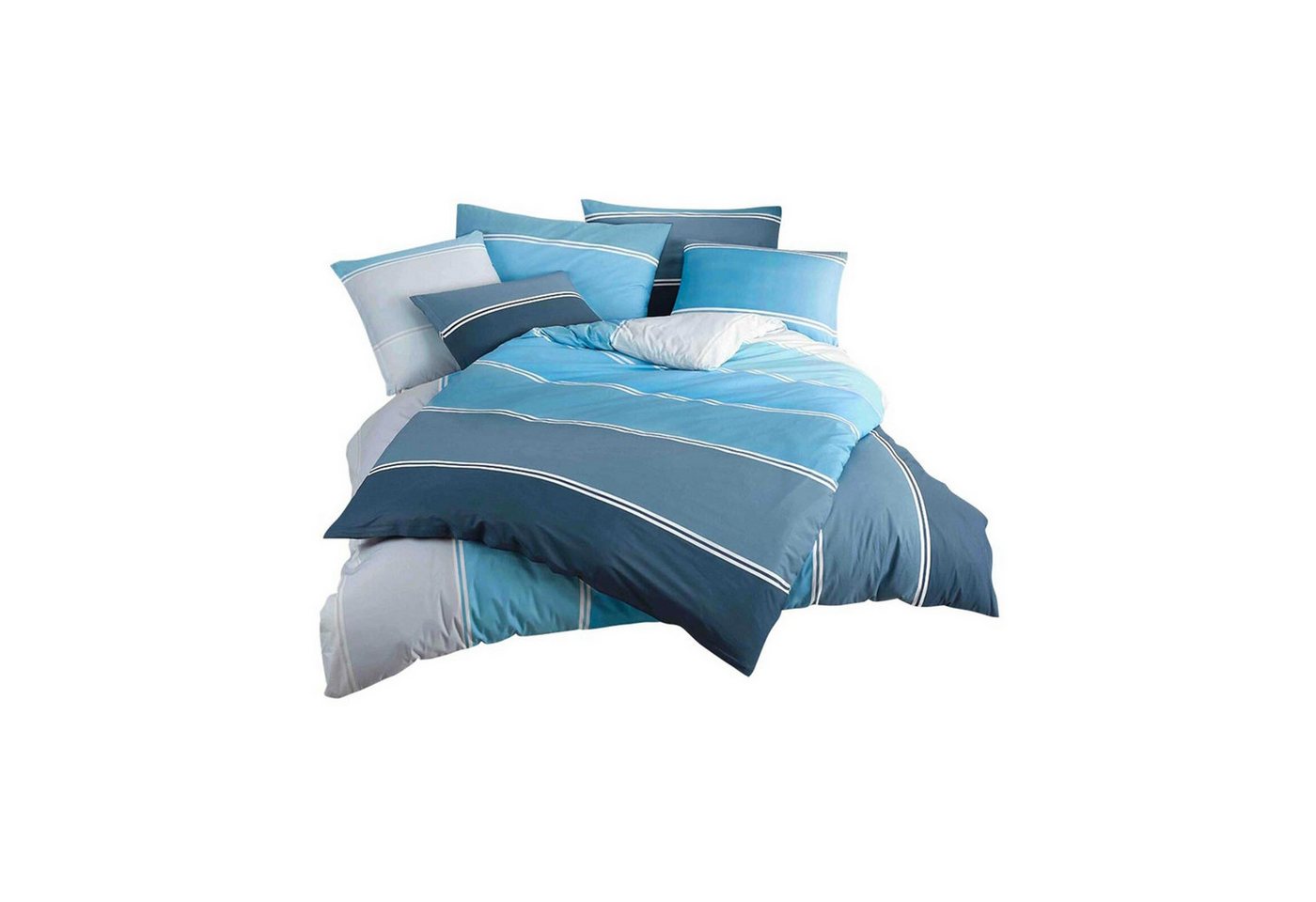 TRAUMSCHLAF Bettwäsche Aqua, Renforce, 2 teilig, gestreiftes Design auf 100% Baumwolle – Bild 4 von 4