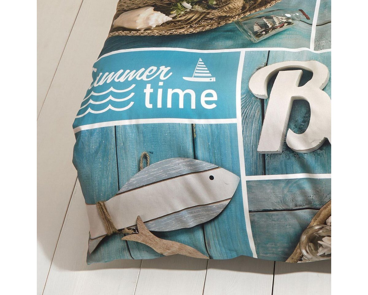 TRAUMSCHLAF Bettwäsche Beach, Mako Satin, 2 teilig, sommerliches Design in einzigartiger Haptik – Bild 3 von 4
