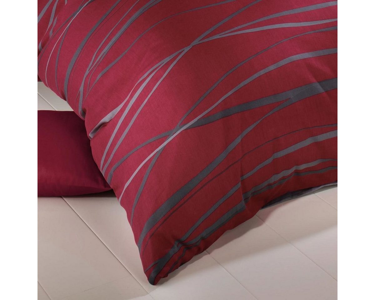TRAUMSCHLAF Bettwäsche Bibermotion redgraphit, Biber, 2 teilig, kuschelig warm, zeitloses Design – Bild 3 von 3