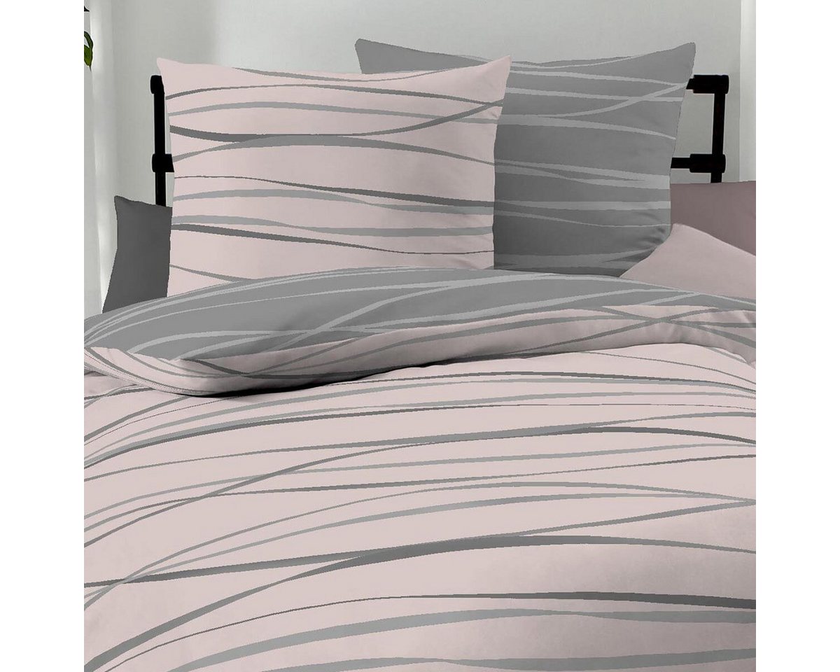 TRAUMSCHLAF Bettwäsche Bibermotion rosa, Biber, 2 teilig, warm, weich und flauschig – Bild 2 von 4