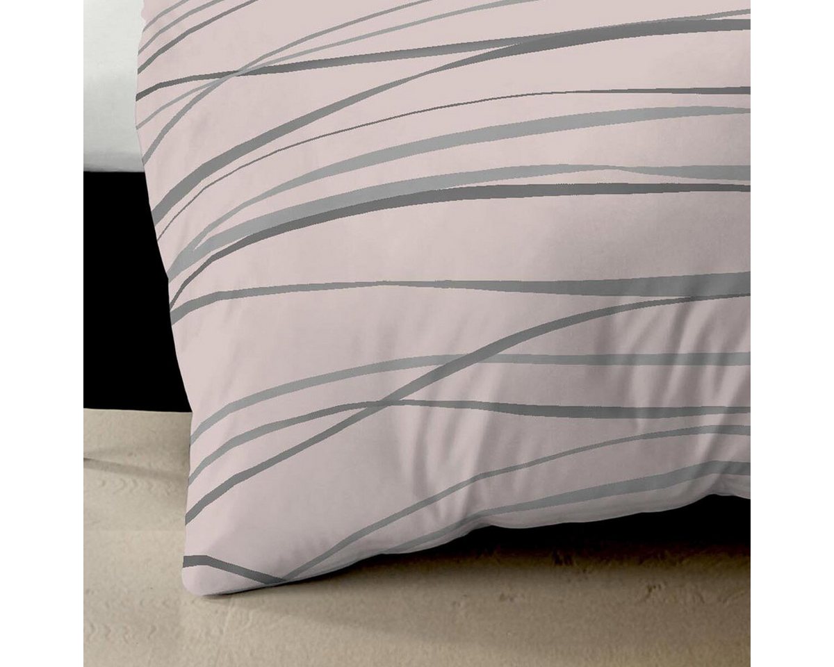 TRAUMSCHLAF Bettwäsche Bibermotion rosa, Biber, 2 teilig, warm, weich und flauschig – Bild 3 von 4