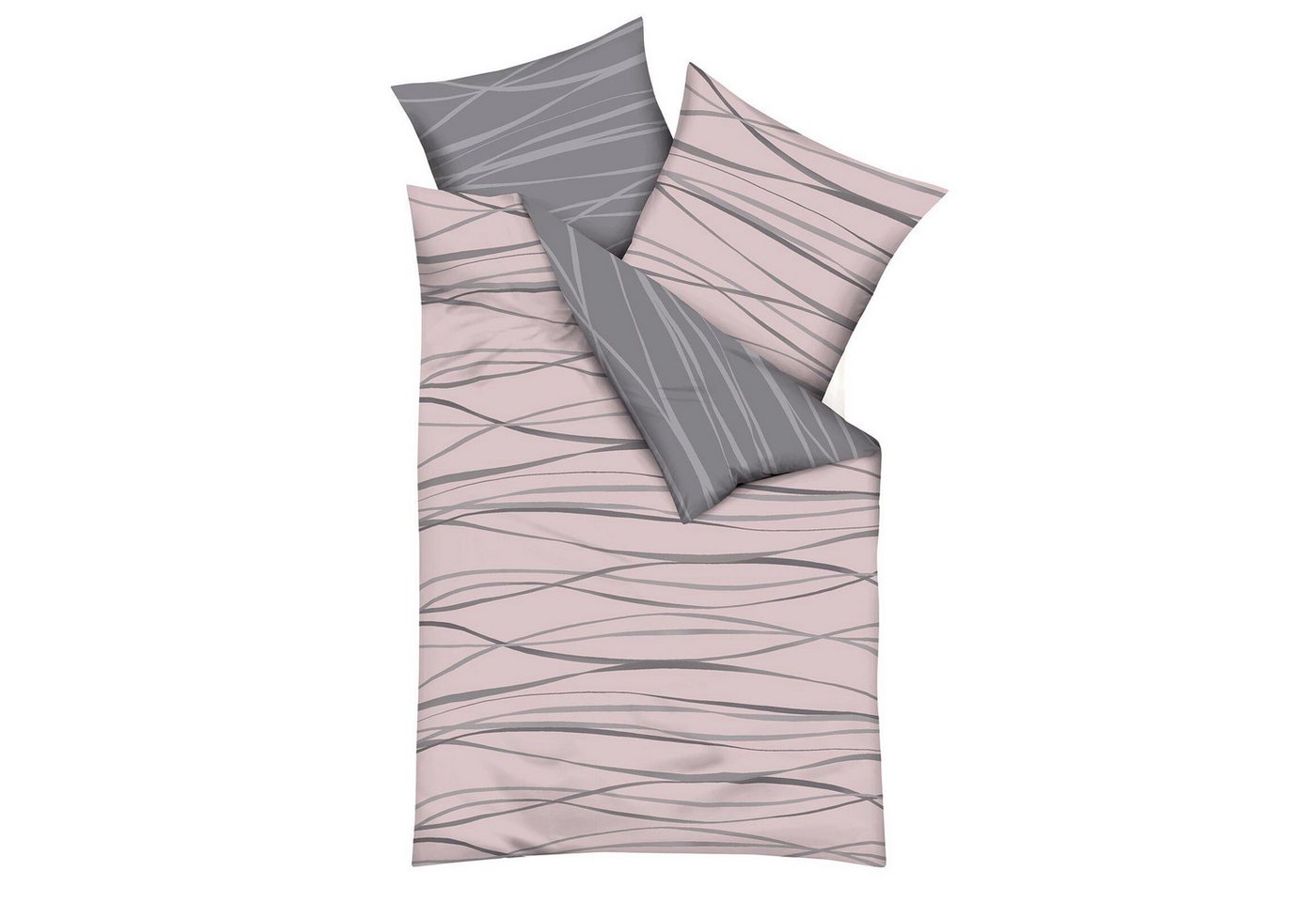 TRAUMSCHLAF Bettwäsche Bibermotion rosa, Biber, 2 teilig, warm, weich und flauschig – Bild 4 von 4