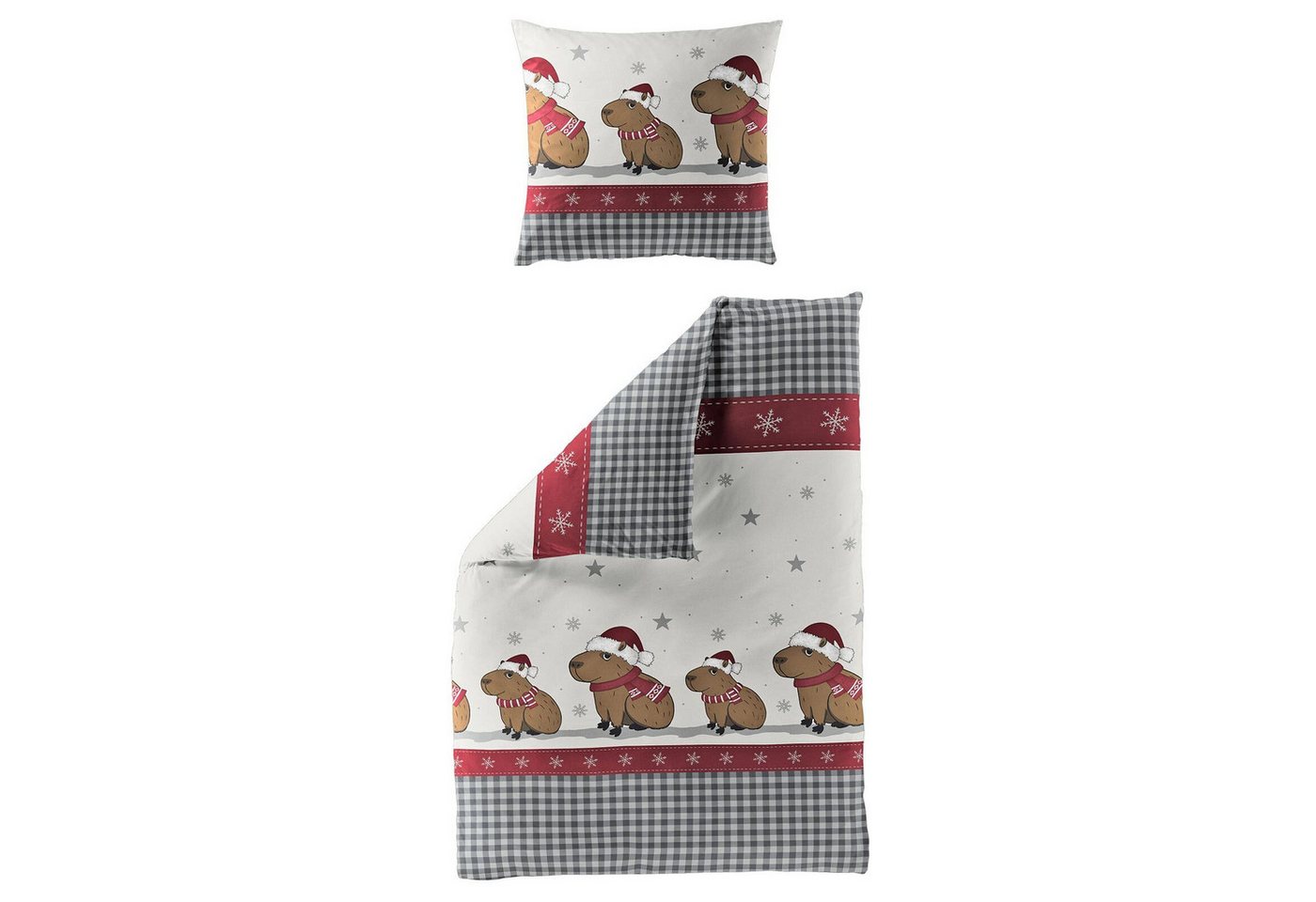 TRAUMSCHLAF Bettwäsche Capybaras, Biber, 2 teilig, Winterbettwäsche in warmer Qualität – Bild 5 von 5
