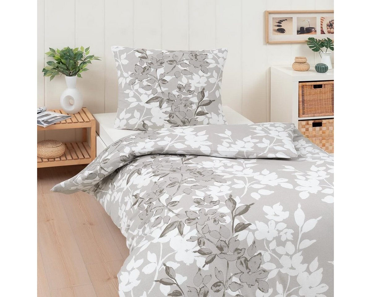 TRAUMSCHLAF Bettwäsche Ellen, Flanell, 2 teilig, flauschig weiches, florales Design – Bild 3 von 4