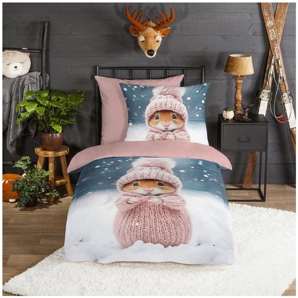 TRAUMSCHLAF Bettwäsche Hamster, Flanell, 2 teilig, besonders weich und warm